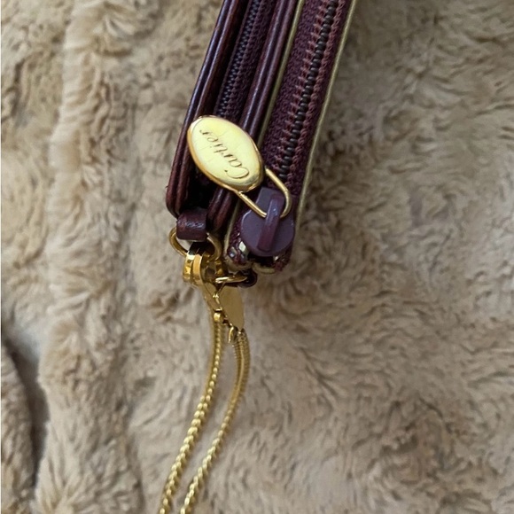Cartier Burgundy and Two-Tone Wristlets/Pouches with Gold Hardware and Chain - Picture 5 of 8